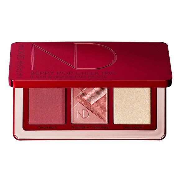 Natasha Denona Berry Pop Cheek Trio - Paleta de Blush e Iluminadores
