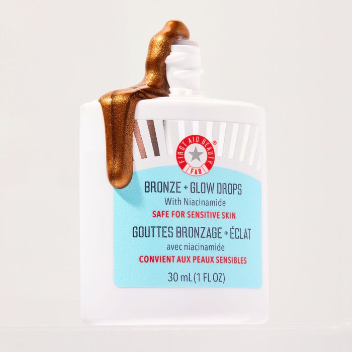 First Aid Beauty Bronze + Glow Drop - Gotas Bronceadoras + Luminosidad Con Niacinamida