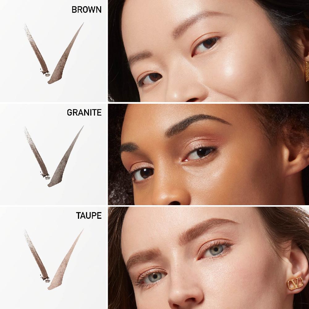 Valentino Brow Trio - Lápiz De Cejas De Triple Punta - Liner Lápiz Y Cepillo