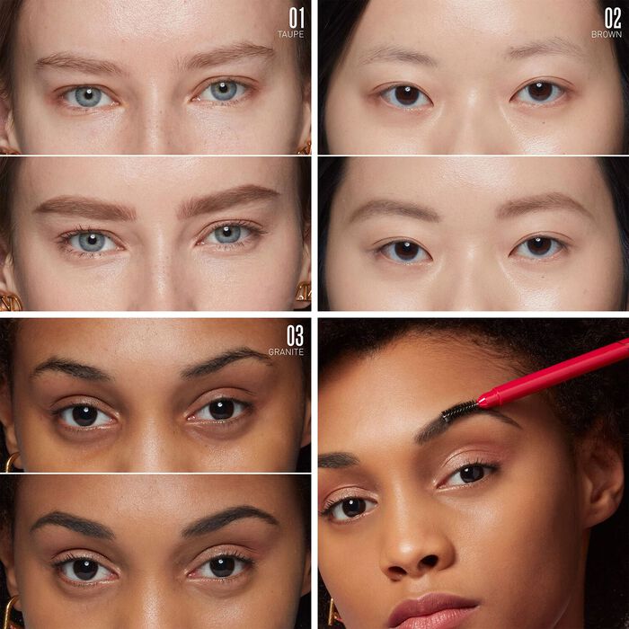 Valentino Brow Trio - Lápiz De Cejas De Triple Punta - Liner Lápiz Y Cepillo