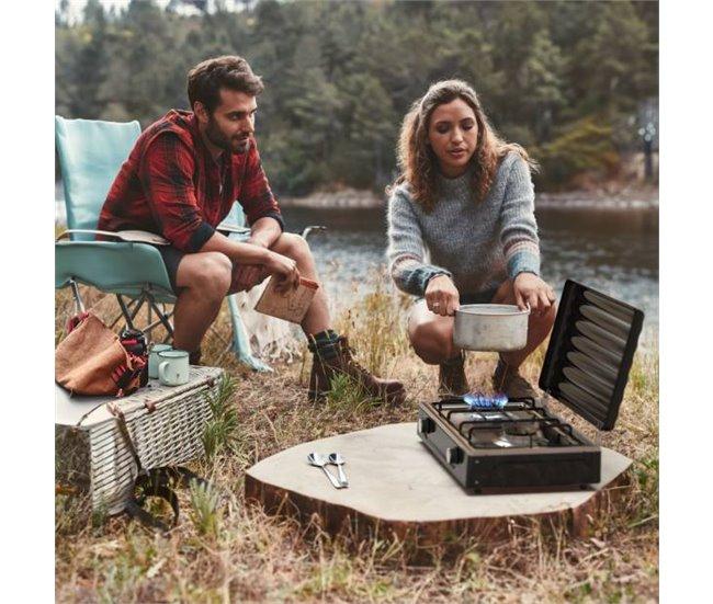 Conforama 6002B Hornillo De Gas Portátil 2 Fuegos PLUS E Inox | UNIVERSALB