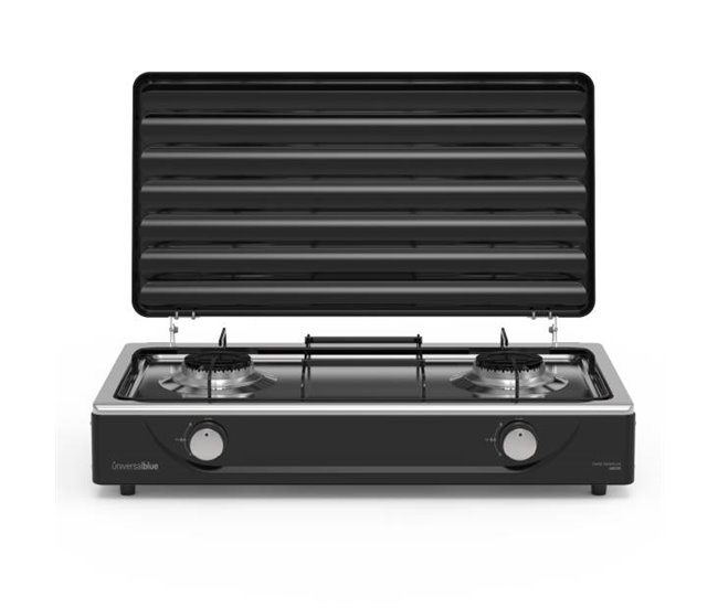 Conforama 6002B Hornillo de Gas Portátil 2 Fuegos PLUS e inox | UNIVERSALB