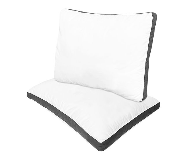 Conforama Acomoda Textil – Almohada de Fibra Hueca Siliconada Tacto Seda para Hotel y Casa. Almohada Suave de Alta Recuperación con Tratamiento Antiácaros y Antibacterias para Dormir y Descansar. (2 Ud 90 cm)