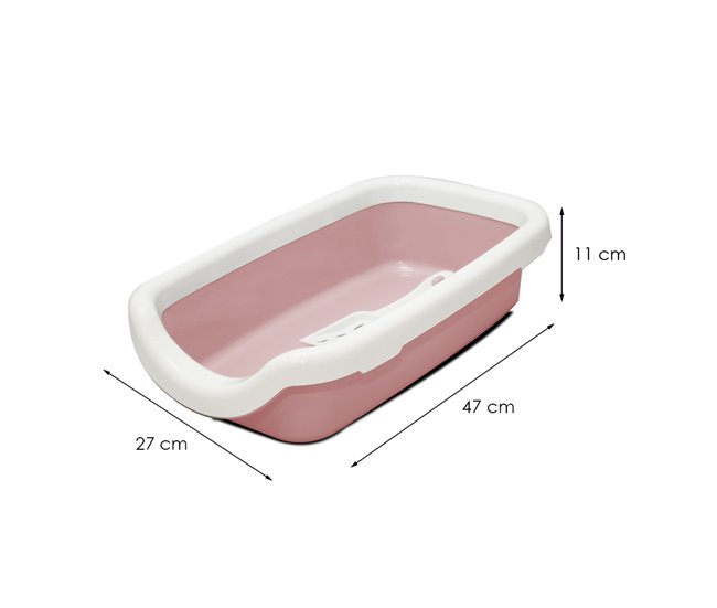 Conforama Acomoda Textil – Arenero Para Gatos 47x27x11 Cm Resistente Y Portátil Fácil Limpieza. Arenero De Plástico Con Bordes Elevados Antiderrames Bandeja De Arena Higiénica Para Mascotas. (Rosa)