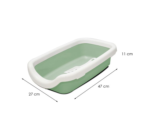 Conforama Acomoda Textil – Arenero Para Gatos 47x27x11 Cm Resistente Y Portátil Fácil Limpieza. Arenero De Plástico Con Bordes Elevados Antiderrames Bandeja De Arena Higiénica Para Mascotas. (Verde)