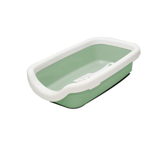 Conforama Acomoda Textil – Arenero para Gatos 47x27x11 cm Resistente y Portátil Fácil Limpieza. Arenero de Plástico con Bordes Elevados Antiderrames Bandeja de Arena Higiénica para Mascotas. (Verde)