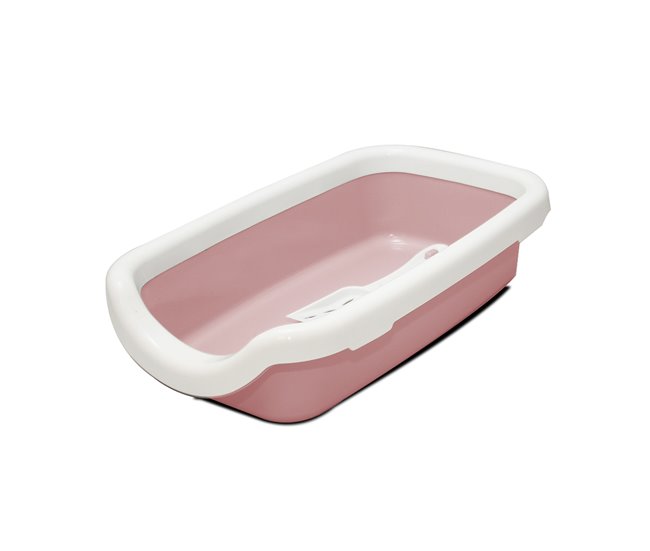 Conforama Acomoda Textil – Arenero para Gatos 47x27x11 cm Resistente y Portátil Fácil Limpieza. Arenero de Plástico con Bordes Elevados Antiderrames Bandeja de Arena Higiénica para Mascotas. (Rosa)