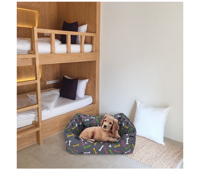 Conforama Acomoda Textil – Cama Para Perros De Tela Cuna Para Mascotas Resistente Y Lavable. Cojín Colchoneta Para Perros Y Gatos Antideslizante Cómodo Mullido Adaptable Y Duradero. (Pequeño 52x42x20 Cm)