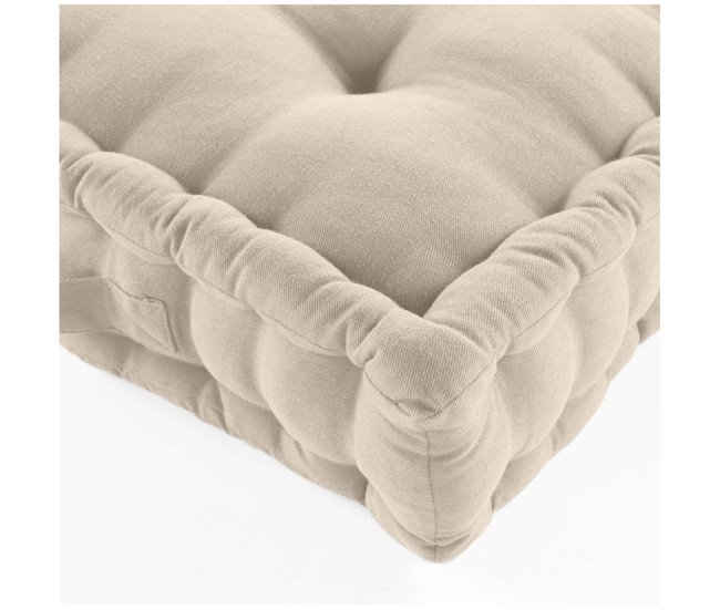 Conforama Acomoda Textil – Cojín De Suelo Acolchado Con Asa De Transporte 50x50x10 Cm. Cojines Para Palets Banco Silla Y Suelo Asiento Cómodo Decorativo Para Interior Y Exterior. (Beige 1 Unidad)