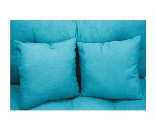 Conforama Acomoda Textil - Cojines Sofá Palets. Conjunto 4 Piezas Para Palet Asiento 120x80 Cm + Respaldo + 2 Cojines. Cómodo Y Elegante Para Interior Y Exterior. NO INCLUYE PALETS. (Azul)