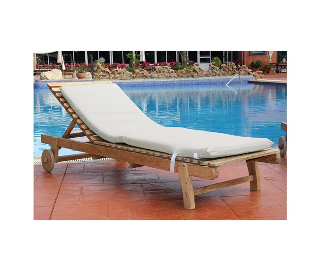 Conforama Acomoda Textil – Colchón Tumbona De Guata Con Espuma De Alta Densidad. Cojín Desenfundable Elegante Y Cómodo Para Jardín Piscina Playa Terraza Y Balcón. (Beige 180x55x5 Cm)