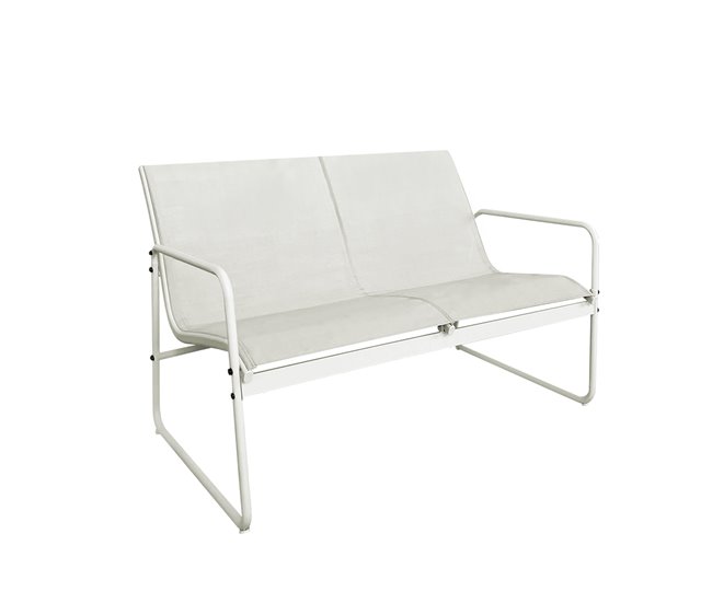 Conforama Acomoda Textil – Conjunto Jardín De Sofá + 2 Sillones + Mesa De Acero Resistente Decorativo Y Ligero. Asiento Para Exterior En Patio Balcón Y Terraza De Fácil Instalación. (Blanco 4 Piezas)