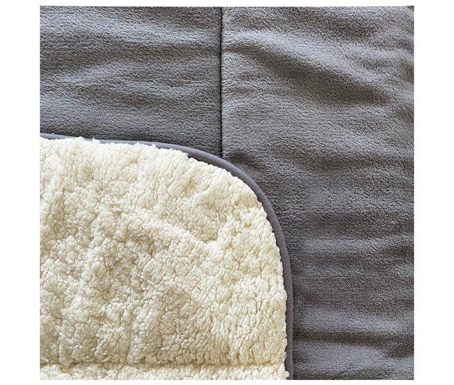 Conforama Acomoda Textil – Edredón Nórdico De Sedalina Con Borreguito. Edredón Sherpa Estampado Para Cama De 90 Y 105 Manta Cama Matrimonio Y Sofá De Invierno Cálida Y Suave. (Gris Oscuro 180X250 Cm)