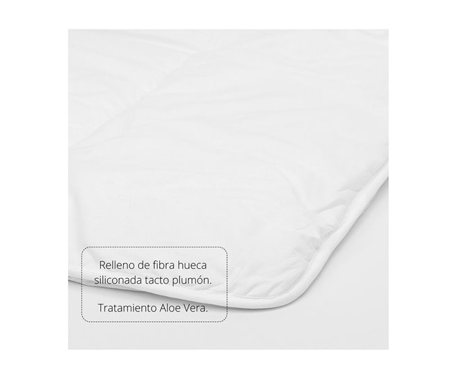 Conforama Acomoda Textil – Edredón/Relleno Nórdico 350gr/m². Relleno Dermoprotector Con Tratamiento Aloe Vera Hipoalergénico Y Transpirable Con Tacto Plumón Para Invierno. (Cama 80/90 - 150x220cm)