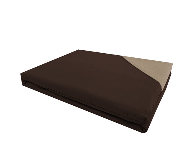 Conforama Acomoda Textil – Funda Relleno Nórdico Reversible de Invierno para Cama. Funda Bicolor Cálida para Edredón Suave Lavable y Resistente con Fundas de Cojín. (Marrón Cama 105 cm)
