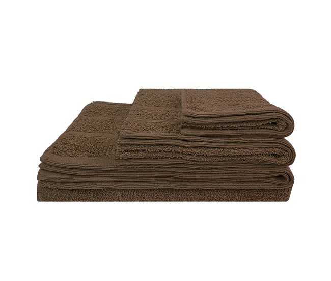 Conforama Acomoda Textil – Juego 3 Toallas De Baño 100 Algodón. Pack 3 Toalla Rizo Con Cenefa 450 Gr/m2 Toallas De Ducha Lavado Y Bidet Suave Y Absorbente Pasa Aseo Y Gimnasio. (Marrón)