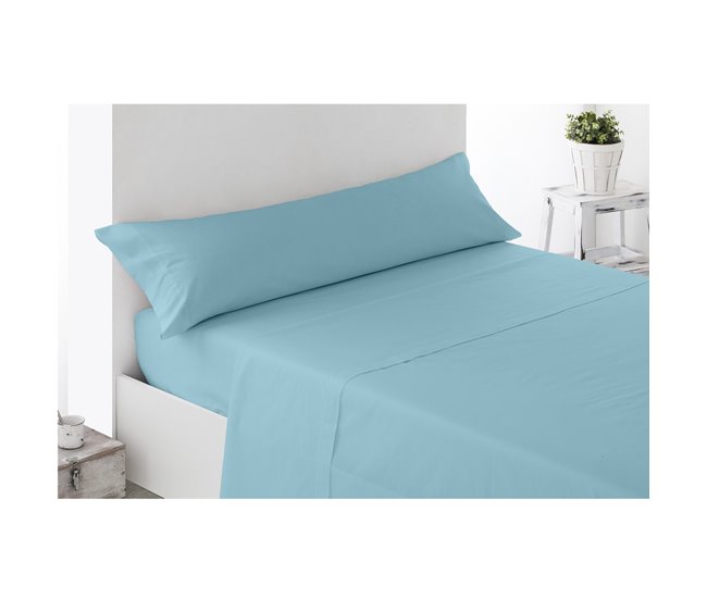 Conforama Acomoda Textil – Juego Sábanas Microfibra Para Cama Individual Y Matrimonio Con Bajera Ajustable Encimera Y Funda Almohada. Sábanas Colores Lisos Cómoda Y Suave Para Verano-Invierno. (Azul 90 Cm)