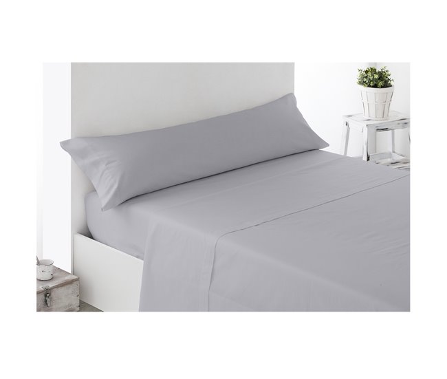 Conforama Acomoda Textil – Juego Sábanas Microfibra Para Cama Individual Y Matrimonio Con Bajera Ajustable Encimera Y Funda Almohada. Sábanas Colores Lisos Cómoda Y Suave Para Verano-Invierno. (Gris 90 Cm)