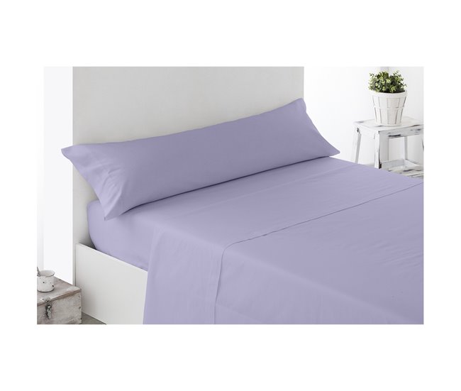 Conforama Acomoda Textil – Juego Sábanas Microfibra Para Cama Individual Y Matrimonio Con Bajera Ajustable Encimera Y Funda Almohada. Sábanas Colores Lisos Cómoda Y Suave Para Verano-Invierno. (Lila 90 Cm)