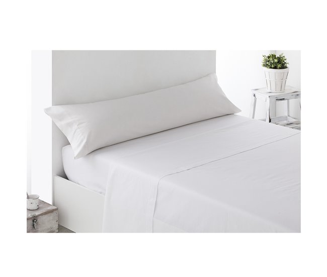 Conforama Acomoda Textil – Juego Sábanas Microfibra Para Cama Individual Y Matrimonio Con Bajera Ajustable Encimera Y Funda Almohada. Sábanas Colores Lisos Cómoda Y Suave Para Verano-Invierno. (Blanco 105 Cm)