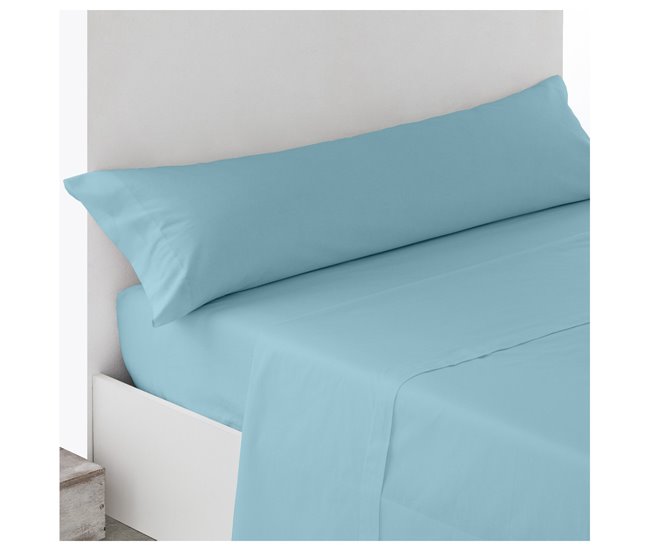 Conforama Acomoda Textil – Juego Sábanas Microfibra para Cama Individual y Matrimonio con Bajera Ajustable Encimera y Funda Almohada. Sábanas Colores Lisos Cómoda y Suave para Verano-Invierno. (Azul 90 cm)
