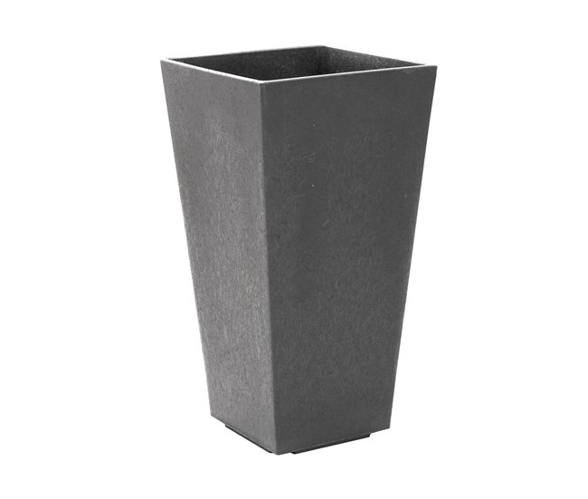 Conforama Acomoda Textil – Maceta de Caucho Reciclado para Flores y Plantas. Macetero Irrompible con Depósito de Agua y Resistente a la Congelación y Rayos UV. (Acero 35x35x50 cm)