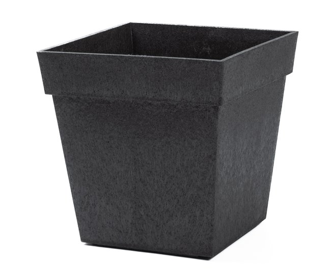 Conforama Acomoda Textil – Maceta de Caucho Reciclado para Flores y Plantas. Macetero Irrompible con Depósito de Agua y Resistente a la Congelación y Rayos UV. (Pizarra 31x31x33 cm)