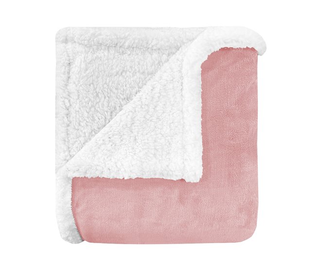 Conforama Acomoda Textil – Manta De Sedalina Con Borreguito Extra Suave Para Invierno. Manta Cálida Ligera Y Transpirable Para Cama. Mantita Lisa Reversible De Sofá Sillón Y Viaje. (Rosa 130x160 Cm)