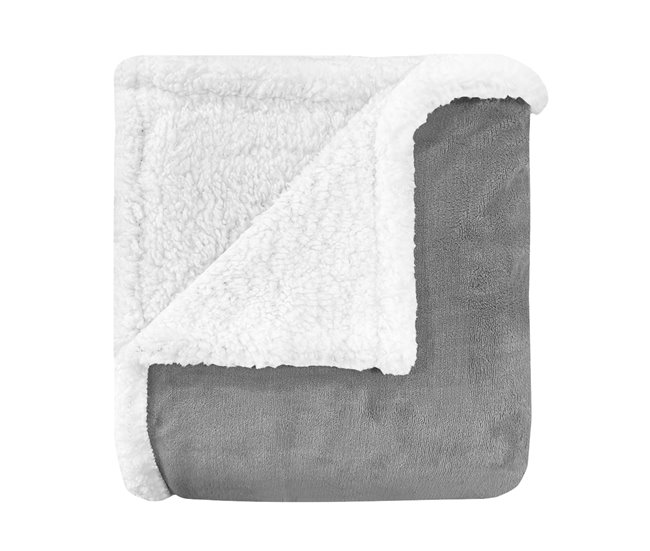 Conforama Acomoda Textil – Manta De Sedalina Con Borreguito Extra Suave Para Invierno. Manta Cálida Ligera Y Transpirable Para Cama. Mantita Lisa Reversible De Sofá Sillón Y Viaje. (Gris 130x160 Cm)