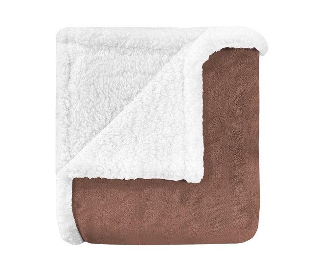 Conforama Acomoda Textil – Manta De Sedalina Con Borreguito Extra Suave Para Invierno. Manta Cálida Ligera Y Transpirable Para Cama. Mantita Lisa Reversible De Sofá Sillón Y Viaje. (Chocolate 130x160 Cm)