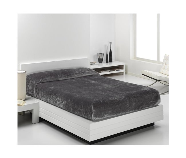 Conforama Acomoda Textil – Manta Para Cama Tejido Rachel Terciopelo Cálida Para Invierno. Manta Térmica Suave Cómoda Y Grande En Colores Lisos Para Taparse En Dormitorio Y Sofá. (Gris 180x240 Cm)