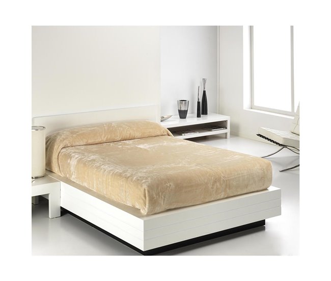 Conforama Acomoda Textil – Manta Para Cama Tejido Rachel Terciopelo Cálida Para Invierno. Manta Térmica Suave Cómoda Y Grande En Colores Lisos Para Taparse En Dormitorio Y Sofá. (Crudo 180x240 Cm)