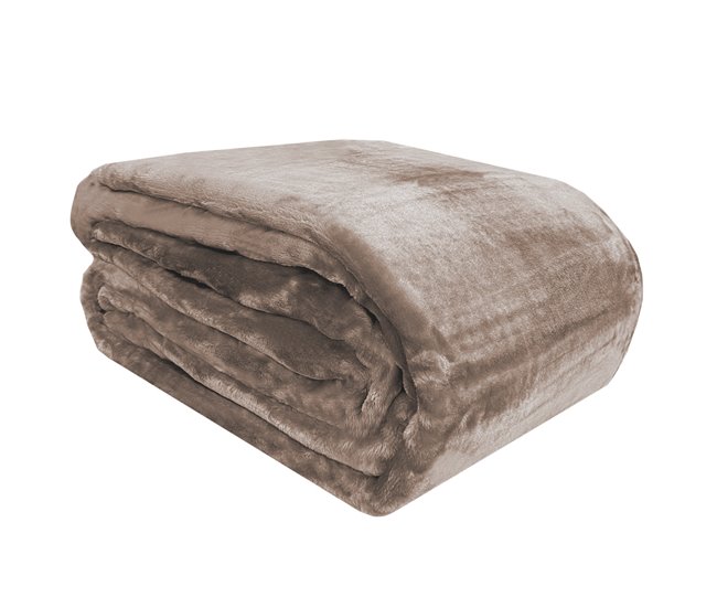 Conforama Acomoda Textil – Manta para Cama Tejido Rachel Terciopelo Cálida para Invierno. Manta Térmica Suave Cómoda y Grande en Colores Lisos para Taparse en Dormitorio y Sofá. (Visón 180x240 cm)