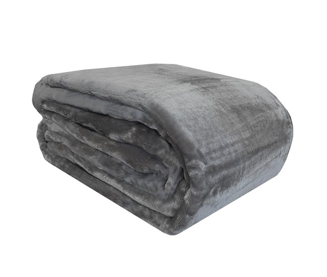 Conforama Acomoda Textil – Manta para Cama Tejido Rachel Terciopelo Cálida para Invierno. Manta Térmica Suave Cómoda y Grande en Colores Lisos para Taparse en Dormitorio y Sofá. (Gris 180x240 cm)