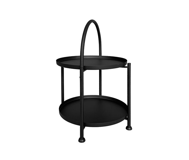 Conforama Acomoda Textil – Mesa Auxiliar De 2 Alturas Para Recibidor Salón Y Oficina. Mesita De Metal Redonda 2 Niveles 45x34 Cm Para Interior Y Exterior Cómoda Ligera Y Decorativa