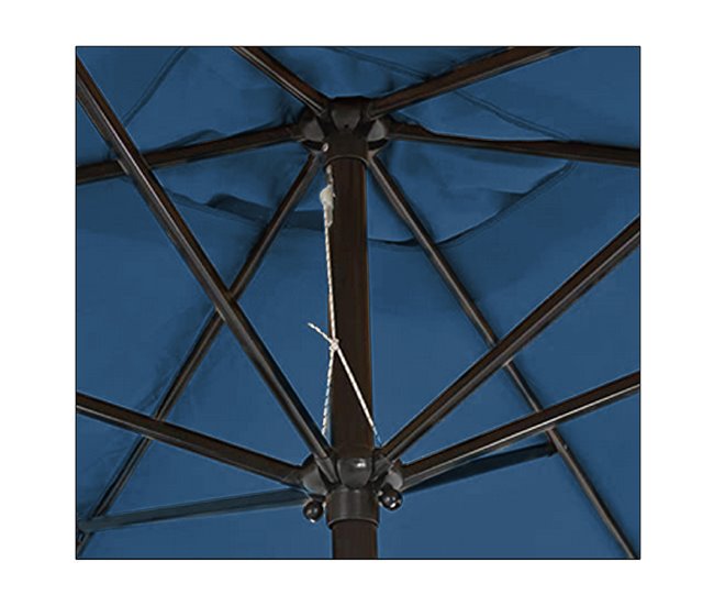 Conforama Acomoda Textil – Sombrilla De Jardín Con Forro Anti UV. Parasol De Aluminio Con Manivela Toldo Octogonal Ø 3 M Para Terrazas Y Patios 244 X 300cm. (Azul)