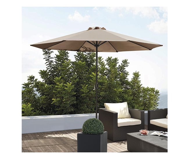 Conforama Acomoda Textil – Toldo Octogonal Para Sombrilla Jardín Redonda 3m. Repuesto Parasol Grande Y Resistente De 8 Varillas Para Exterior SOLO TOLDO DE REPUESTO. (Beige)