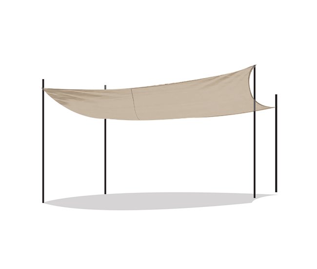Conforama Acomoda Textil – Toldo Vela de Sombra Rectangular. (Beige 3x4m)