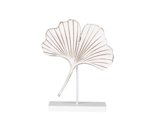 Conforama Adorno Mesa Hoja Madera Blanca 21x7x29 Cm