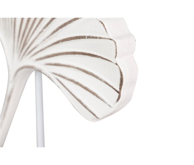 Conforama Adorno Mesa Hoja Madera Blanca 21x7x29 Cm