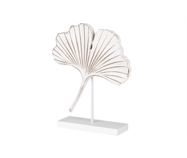 Conforama Adorno Mesa Hoja Madera Blanca 21x7x29 Cm