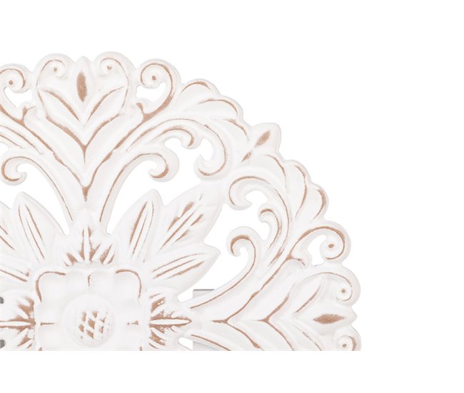 Conforama Adorno Mesa Madera Calada Blanca 30x7x35 Cm