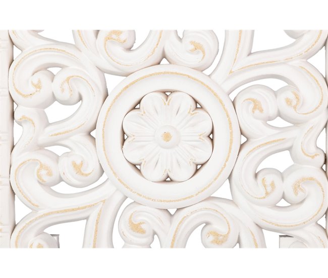 Conforama Adorno Mesa Madera Calada Blanca 40x8x48 Cm