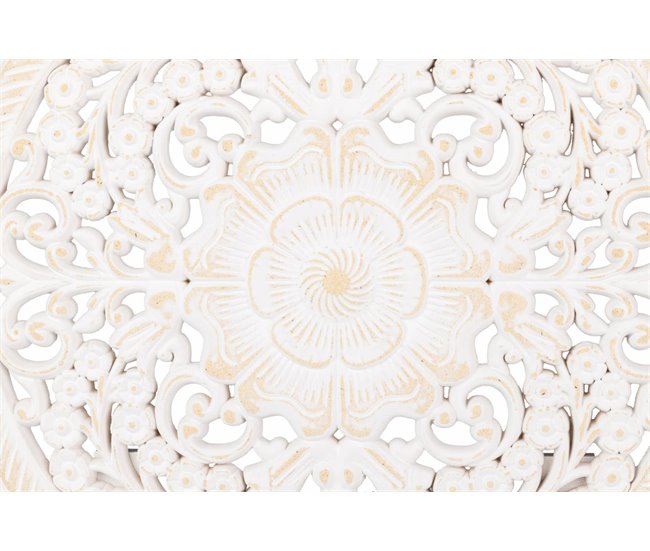 Conforama Adorno Mesa Madera Calada Blanca 40x8x48 Cm