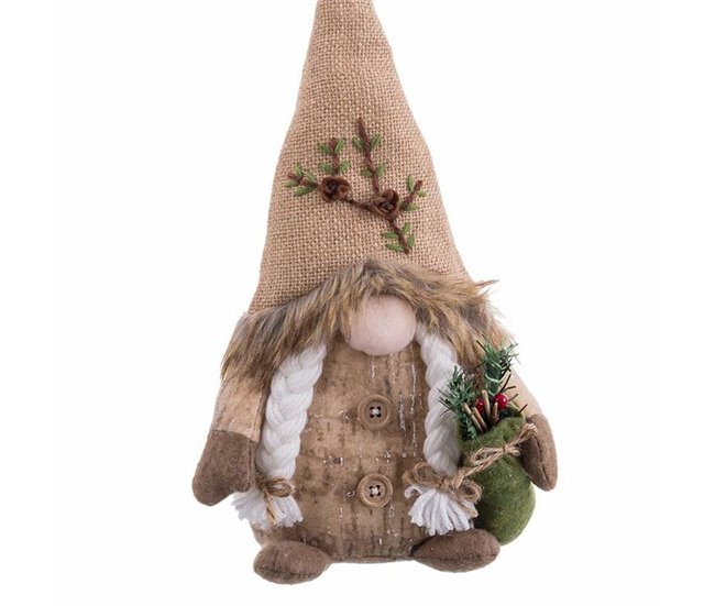 Conforama Adorno Navideño Beige Arena Tejido Niña 18 X 9 X 38 Cm