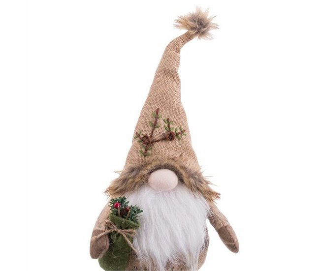 Conforama Adorno Navideño Beige Metal Tejido 18 X 9 X 53 Cm