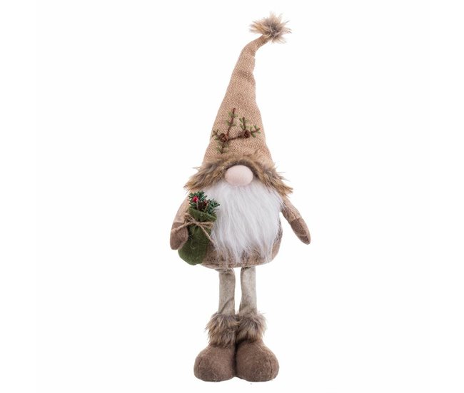 Conforama Adorno Navideño Beige Metal Tejido 18 x 9 x 53 cm