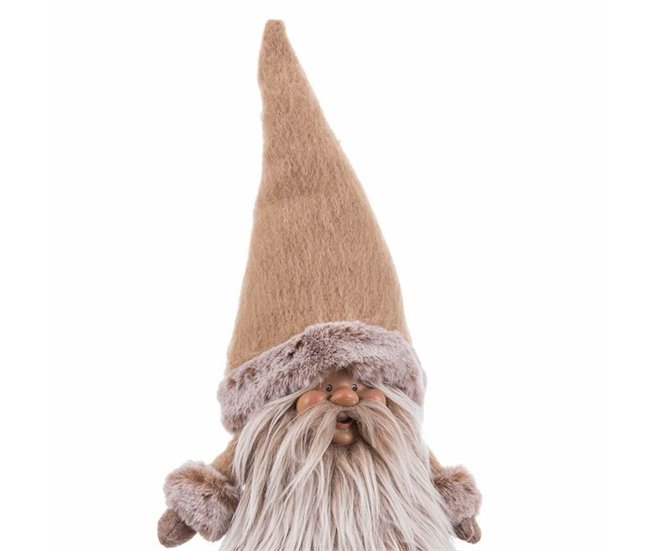 Conforama Adorno Navideño Beige Poliresina Tejido Papá Noel 40 X 11 X 38 Cm