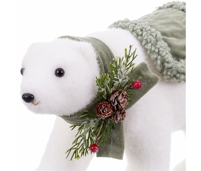 Conforama Adorno Navideño Blanco Multicolor Plástico Polyfoam Tejido Oso 16 X 35 X 21 Cm