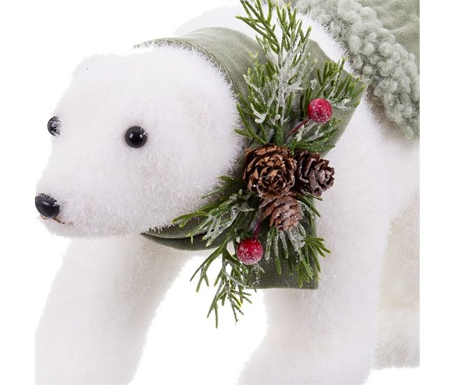 Conforama Adorno Navideño Blanco Multicolor Plástico Polyfoam Tejido Oso 13 X 32 X 15 Cm